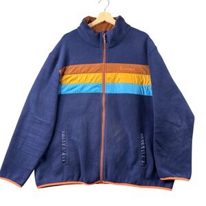 Cotopaxi Mens Size XXL Teca Fleece Full Zip Jacket Blue Orange Striped Gorpcore